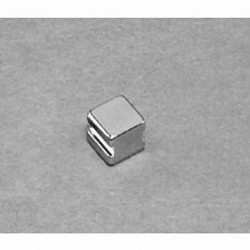 SB443-IN Neodymium Block Magnet, 1/4" length x 1/4" width x 3/16" thick , with step IN