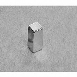 B448 Neodymium Block Magnet, 1/4" x 1/4" x 1/2" thick