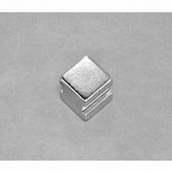 SB664-IN Neodymium Block Magnet, 3/8" length x 3/8" width x 1/4" thick , with step IN