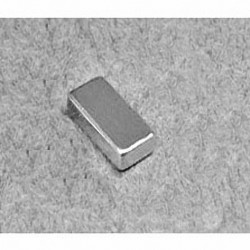 B842 Neodymium Block Magnet, 1/2" x 1/4" x 1/8" thick