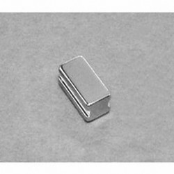 SB483-IN Neodymium Block Magnet, 1/4" length x 1/2" width x 3/16" thick , with step IN
