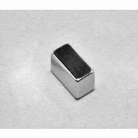B844 Neodymium Block Magnet, 1/2" x 1/4" x 1/4" thick