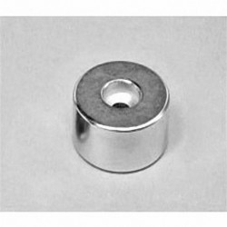RX038DCB Neodymium Ring Magnet, 1" od x 0.195" id x 0.375" id x 1/2" thick
